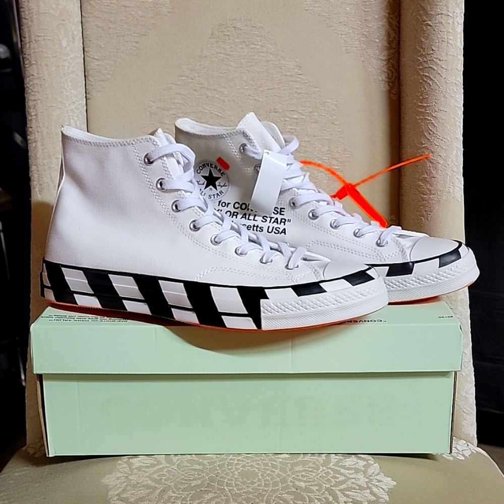Converse x off-white collaboration Chuck Taylor's.